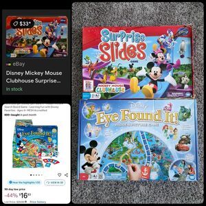 Disney Mickey Mouse Clubhouse Surprise Slides + Disney Eye Found It Game Lot